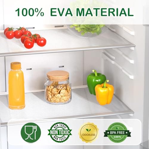 Drawer and Shelf Liner for Kitchen Cabinets, Non Adhesive Non Slip EVA Cabinet Liner Mat, Clear Waterproof Washable Cut to Size Shelf Liner for Pantry, Refrigerator, Desk and Storage, 12" x 120" - Thumbnail 3