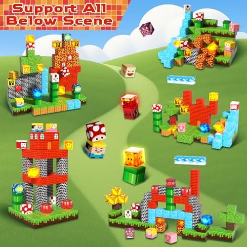 Goody King 200pcs Magnetic Blocks with Light Blocks | Educational Sensory Toy Gift | STEM Montessori Light up Magnetic Blocks for Kids Ages 3+ | Creative Magnetic Cubes Construction Playset - Thumbnail 3