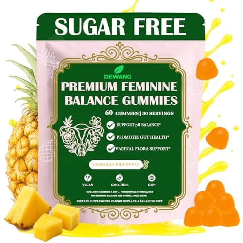 DEWANG Feminine Balance Gummies – Daily pH Balance & Vaginal Health Support, Probiotics for Womens Odor & Confidence Pineapple Flavor Vegan & Sugar-Free (Pineapple)