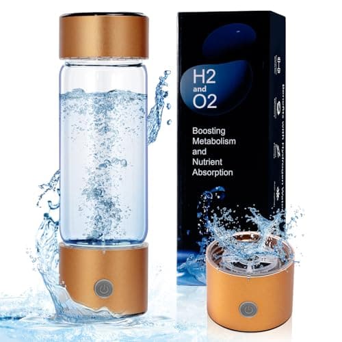 Yilooshion Hydrogen Water Bottle Generator,460mL Portable Rechargeable Hydrogen Water Ionizer aquahealth Hydrogen Water Machine with SPE/PEM Technology for Fitness Home Gift Travel Drinking (Gold) - Image 1