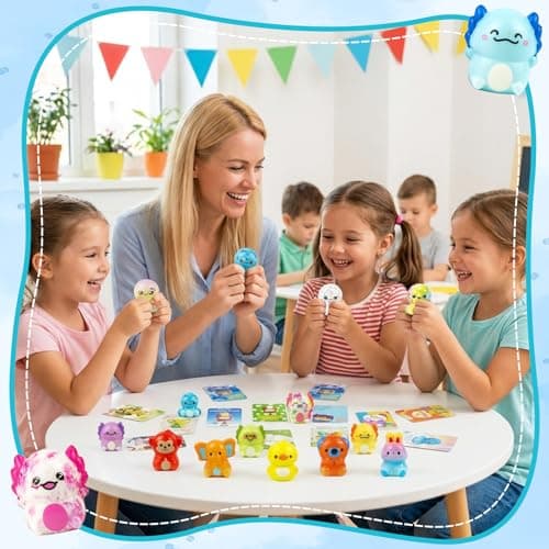 48-Pack Slow Squishy Toys Soft Stress Relief Fidgets Toys for Kids 4-12, with 48 Encouragement & Gratitude Cards, Classroom Prizes Birthday Party Favors Goodie Bags Stuffers (Animal, 48) - Thumbnail 6