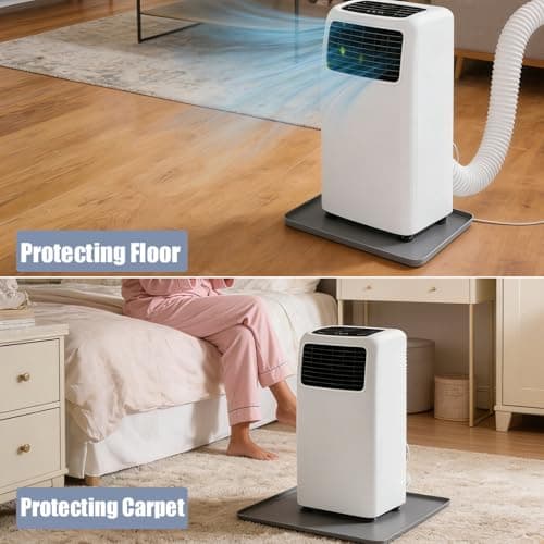LTHCCOU Air Conditioner Drip Pan Waterproof Thick Portable AC Silicone Mat with Raised Edges 20''X20''X0.6 Non-Slip Under Humidifier Mini Fridge Mat for Floor Carpet Protect, Grey - Thumbnail 4