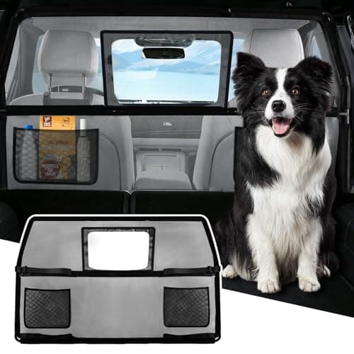 52" Wide Dog Car Barrier for SUV, Escape-Proof Dog Barrier with Removable Visual Window, Heavy-Duty Metal Frame & Chew-Resistant Mesh, Behind Front Seat Pet Divider for Cars, SUVs & Trucks - Image 1