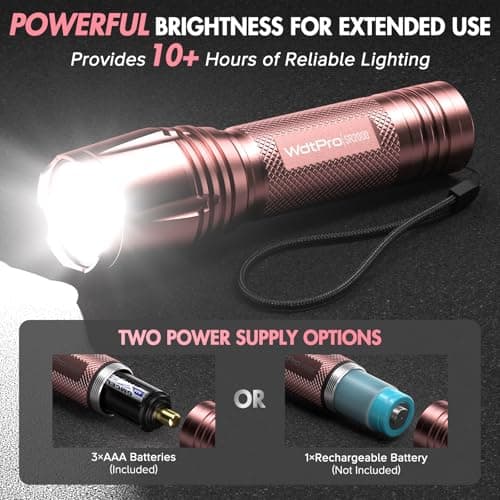 WdtPro LED Flashlight High Lumens SR2000 Pro, 4 Pack Brighter Tactical Flashlights with 5 Modes & Zoomable, Powerful Mini Flash Light for Emergency, Camping, Hiking (Colorful) - Thumbnail 4