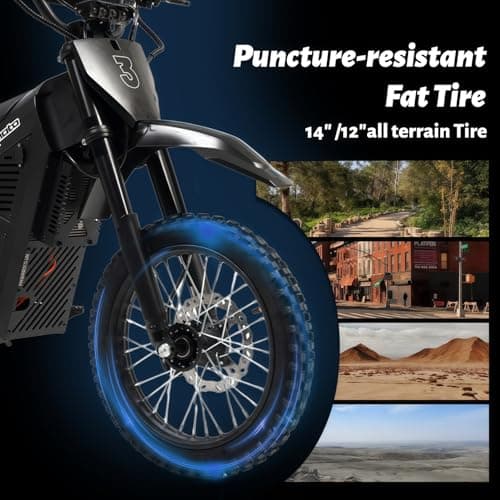 SYX MOTO ARC 48V 21Ah Electric Dirt Bike for Teens and Adults, 3000W Peak Motor Off-Road Motorcycle, 130N·m Torque, 37MPH Max Speed, 50 Miles Range, 3 Speed Modes, Up to 265LBS Capacity (Black) - Thumbnail 3