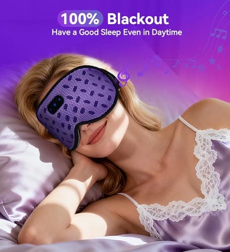 Sleep Eye Mask Bluetooth Headphones - 3D Contoured Zero Pressure Sleeping Masks 100% Blackout Eye Cover Breathable Sleeping Mask for Side Sleepers Wireless Earphone Ear Muff Headband Women Men Gift - Thumbnail 4
