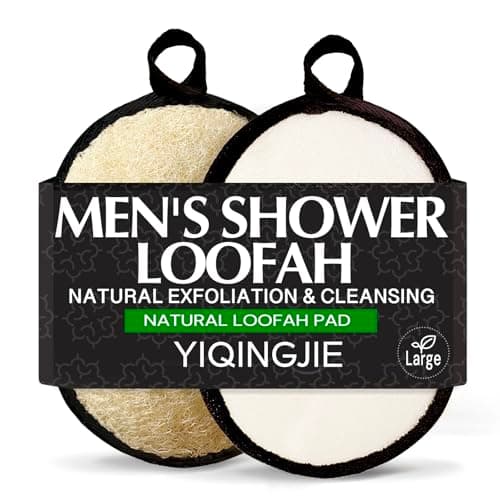 YIQINGJIE Natural Shower Loofah Sponge Exfoliating Body Scrubber，Natural Organic Beauty Exfoliating Loofah for Men and Women, Suitable for Cleansing Face Scrubber and Body Bath,Large Black(2 Pack) - Image 1
