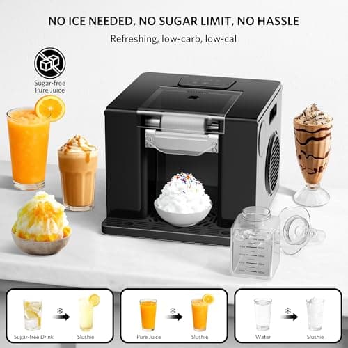 Shaved Ice & Slushie Machine No Ice Needed, Sugar Free Slushy Machine, 60S Making Shaved Ice, Slushie, Margaritas, Auto Clean, LED Display, 280W Frozen Drink Maker for Home, Party, Outdoor Use - Thumbnail 2