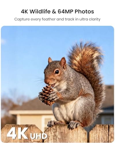 Misstech 4K UHD Solar Trail Camera for Game & Wildlife Monitoring - 0.1s Fast Activation to Record Animals, 64MP/4K Clear Night Vision, No Monthly Fee, App Control, IP66 Waterproof, 32GB SD Card - Thumbnail 3