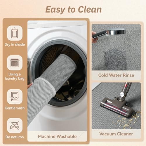 Bath Mats for Bathroom Rugs Non Slip Washable Absorbent Bath Mats Quick Dry,Upgraded Soft PVC Backing Ultra Thin Bathroom Rug Fit Under Door,Washroom Mat Large Bath Rugs,20"x32",Grey - Thumbnail 6