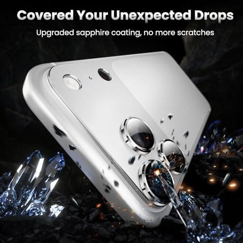 YWXTW Designed for iPhone 17 Pro Max Camera Lens Protector, [1:1 Perfect Fit] Full Coverage Matte Metal Tempered Glass Camera Screen Cover Accessories, Case Friendly (Silver, iPhone 17 Pro Max) - Thumbnail 3