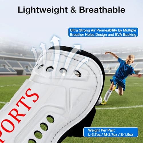 2 Pairs Soccer Shin Guards for Toddler Kids Youth, Soccer Shin Pads with Adjustable Double Strap for 3-14 Years Old Boys Girls Child Teens - Thumbnail 4
