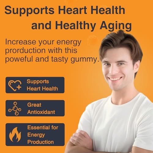 ZEBORA CoQ10 200mg Gummies, Coenzyme Q10 for Heart & Immune Health Support, Powerful Antioxidant, Boosts Energy, Natural Orange Flavor, Non-GMO, 90 Gummies - Thumbnail 2
