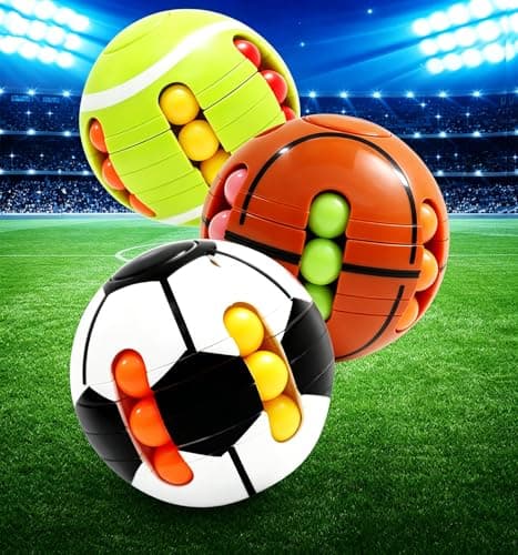 Azxb 3 Pack 2.5" Puzzle Sport Ball Toys - 3D Brain Teasers and Puzzle Games for Ages 3+ Kids and Adults, Intelligence Small Magic Bead, Hand Sport, Adult Relieve Stress, Gifts for Boys Girls - Thumbnail 2