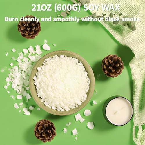 Aeraroma Candle Making Kit for Adults, Soy Candle Making Kit for Beginner - DIY Starter Candle Making Supplies with 900ml Candle Make Pouring Pot & Glass Jars, Perfect for Home Decorations - Thumbnail 4