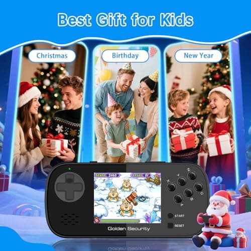 Handheld Game for Kids, 3.5" Large Screen Preloaded 156 HD Classic Retro Video Games, Portable Gaming Player with Rechargeable Battery , Mini Arcade Electronic Toy Gifts for Boys Girls (Black) - Thumbnail 4