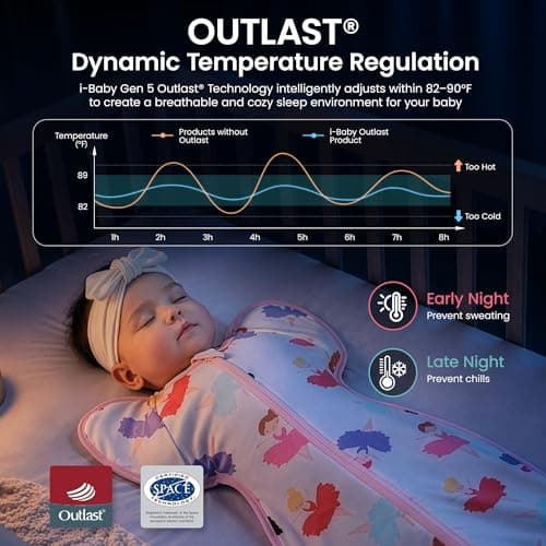 i-baby Outlast® Transitional Swaddle Sleep Sack, Arms Up Self-Soothing Swaddles with Arms in Out Cuffs Design for Newborns, Baby Sleeping Bag Wearable Blanket, Boy Girl Newborn Essentials - Thumbnail 3