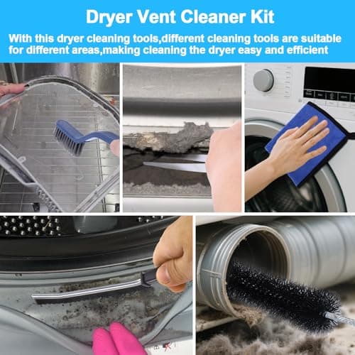 XANGNIER 5 Pack Dryer Vent Cleaner Kit,Flexible Dryer Lint Brush Vent Cleaner,Dryer Lint Trap Cleaning Tool,Laundry Room Essentials Lint Remover Accessories,Household Cleaning Tools - Thumbnail 3