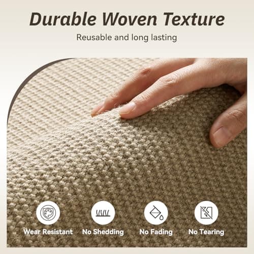 RESARE 100% Jute Kitchen Mats for Floor, 17"x48" Kitchen Rugs Non Slip, Farmhouse Kitchen Sink Floor Mat, Braided Kitchen Runner Rug Pet Friendly Kitchen Carpet - Thumbnail 2