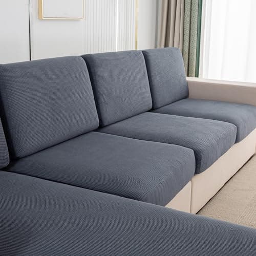 UWWGKK Stretch Couch Cover for Sectional Sofa - Multiple Patterns & Colors,Sofa Cover Design for Backrest,Dark Grey Ymg Backrest Cushion(1 Pcs) - Thumbnail 2