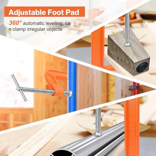 Lytool 6 Inch Quick Release C Clamp, Heavy Duty G Clamp for Woodworking, One-Button Fast Clamp with Fine Adjustment Screw (1 Pack) - Thumbnail 6