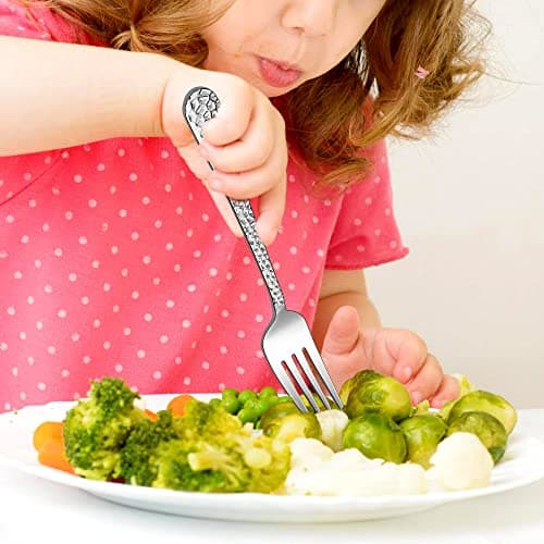LIANYU 14-Piece Toddler Silverware Set, Stainless Steel Utensils Flatware Set for Children, Includes 7 Kids Spoons and 7 Kids Forks, Child Preschooler Cutlery, Dishwasher Safe - Thumbnail 5