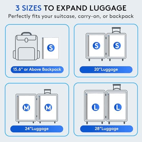 15 Packs Vacuum Bags for Travel with Rechargeable Pump, 3 Sizes Vacuum Seal Bags for Clothing, Compression Vacuum Travel Bags for Luggage, Vacuum Packing Bags for Closet Organization - Thumbnail 4