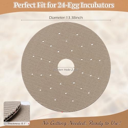 YIBOBO 6 Pack Upgraded Corrugation Hatching Mat with Ventilation Holes, Textured Disposable and Absorbent Hatch Floor Covering, for Stable Chick Footing and Humidity Balance in 24-Egg Incubators - Thumbnail 2