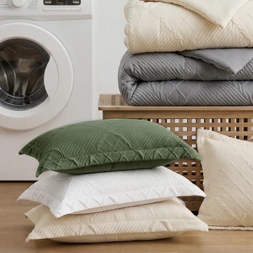 Amélie Home Twin Comforter Set, 2 Piece Grey Jacquard Bedding Set with 1 Pillow case, Soft Microfiber Diamond Design, Lightweight All-Season for Bedroom & Dorm - Thumbnail 4