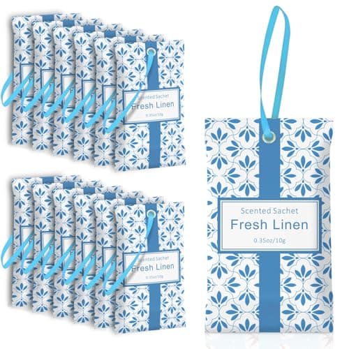 SCENTORINI Scented Sachets for Drawers and Closets, Linen Scent 14 Pack, Long-Lasting Home Fragrance Sachets Bags Wardrobe Freshener for Dresser, Closets, Clothes Storage, Suitcases