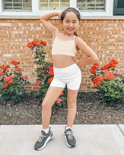 Stelle Girls Sports Bra Training Bra Spaghetti Strap Y Back Bra Yoga Crop Top for Teens Kids(Creme,S) - Thumbnail 6