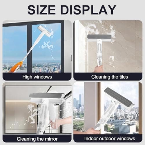 Squeegee Window Cleaner 2 in 1 Window Cleaning Tool Kit with Sewage Recycling Function, Window Washing Equipment for Indoor/Outdoor Window and Car Glass - Thumbnail 6