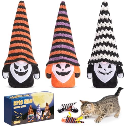 Retro Shaw Cat Toys Gnomes, 3 Pack, Catnip Toys for Indoor Cats Kitty Kicker Chew, Safe Teeth Cleaning Interactive Kitten Toy for All Pet Breeds, 6.7 Inches