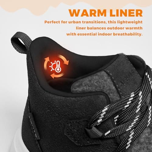 AIRHAS Women's Winter Warm Snow Boots for Women Comfortable botas para nieve de mujer Womens Ankle Boots Fashion Booties(black,7.0) - Thumbnail 4