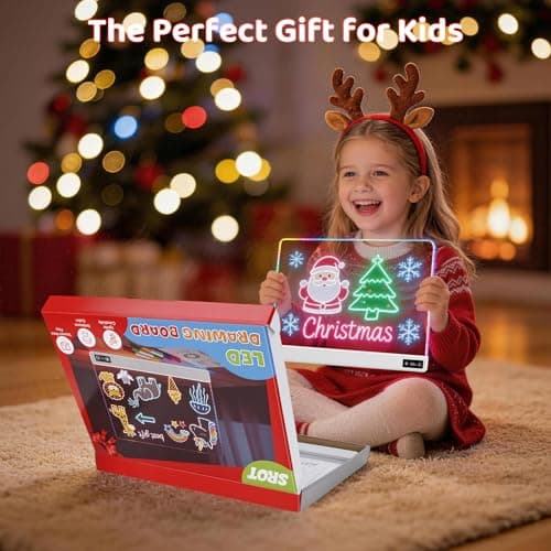 17 Inch Rechargeable LED Drawing Board for Kids – 15 Color Light Up Doodle Pad with Anti-Scratch PVC and Flicker-Free Eye Care – Includes Tracing Cards & 12 Markers – Great Birthday Gift for Girls - Thumbnail 6