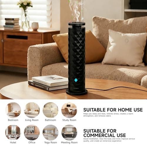 Waterless Scent Diffuser Starter Kit – Remote Control Cold Air Scent Diffuser Oil Machine with 5 Oils 1000 Sq Ft Coverage Quiet Nebulizing Aromatherapy for Home Office Bedroom & Spa - Thumbnail 6