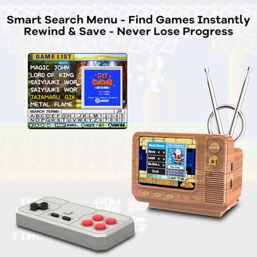 Mini TV Retro Handheld Game Console -JALECO Licensed Classic Games, Portable Gaming Toy with TF Card to Expand 80s 90s Games, Support Two Players & Game Save, Ideal Gift for Boys Girls - Thumbnail 4