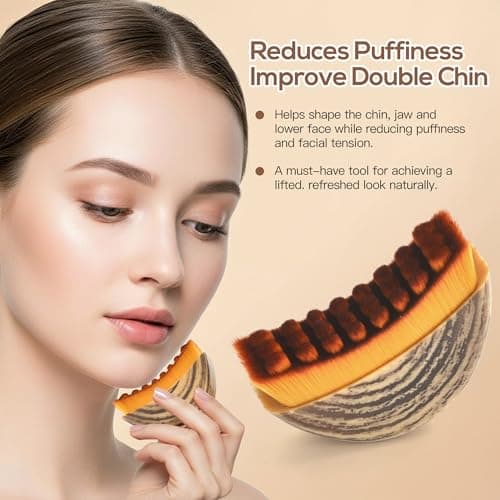 Lymphatic Contour Face Brush for Sculpting & Drainage – Reduces Puffiness, Double Chin, and Enhances Skin Glow & Absorption with Ergonomic Design for Jawline Lift & Face Massage - Thumbnail 5