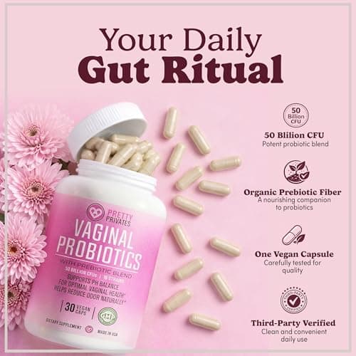 Pretty Privates Vaginal Probiotics for Women - Vaginal Health - PH Balance from a Probiotic Supplement - Not a Suppository - 60ct - Thumbnail 2