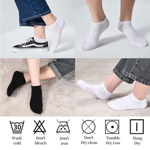 Corlap Women's Ankle Cotton Socks - No Show Low Cut Athletic Running Soft Thin White Socks 6 Pairs - Thumbnail 6