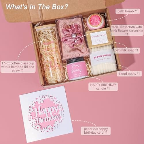 oolevassy Birthday Gifts for Women, Happy Birthday Gift Set for Sister - Thumbnail 2