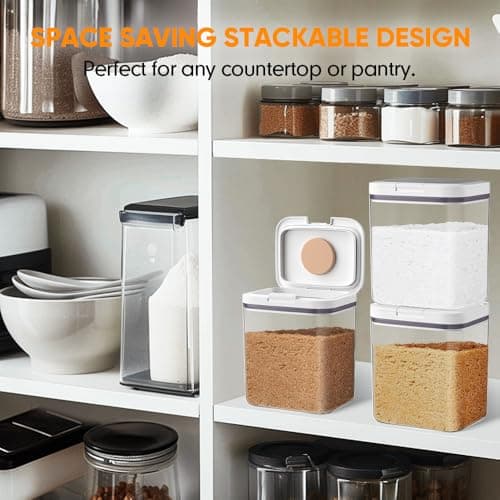 Moryimi Brown Sugar Container Airtight, 2 Quart Brown Sugar Keeper Storage Container with Spoon - Thumbnail 6