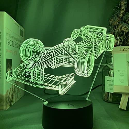 Paesteffe 3D LED Night Light for Kids, Formula 1 Racing Car Intelligent Illusion Lamp, 16 Color LED F1 Night Lamp Remote Control for Children's Room Decoration and Children's Gifts - Thumbnail 5