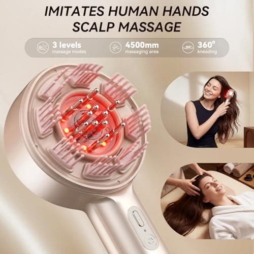 DZAVOK Electric Scalp Massager, 3-in-1 Scalp Care Brush with Oil Applicator, Waterproof IPX7, for Cleaning, Relaxation, and Healthy Scalp - Thumbnail 5