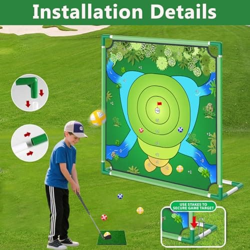 VQRZG Golf Chipping Game, Play PortableGolf Target Practice Game Set, Fun Indoor & Outdoor Family Yard Game for Backyard, Beach, Parties, Office (Golf Chipping Game Set) - Thumbnail 2