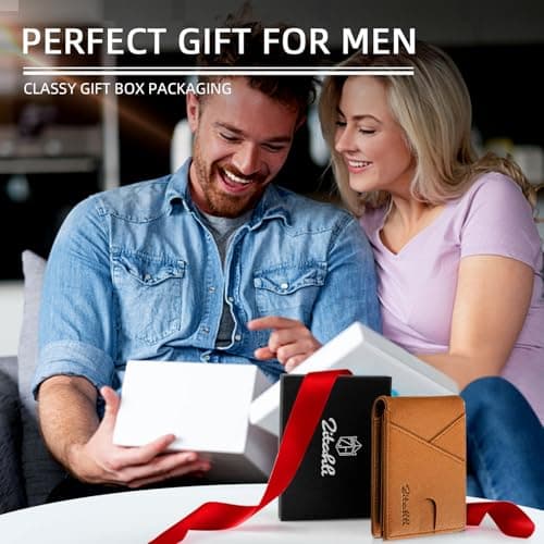 Zitahli Bifold Wallets for Men - Slim RFID Leather Credit Card Holder for 6-11 Cards, Minimalist Thin Wallet with ID Window & Cash Slot,Front Pockt Carteras Para Hombres, Birthday Gifts for Men - Thumbnail 5