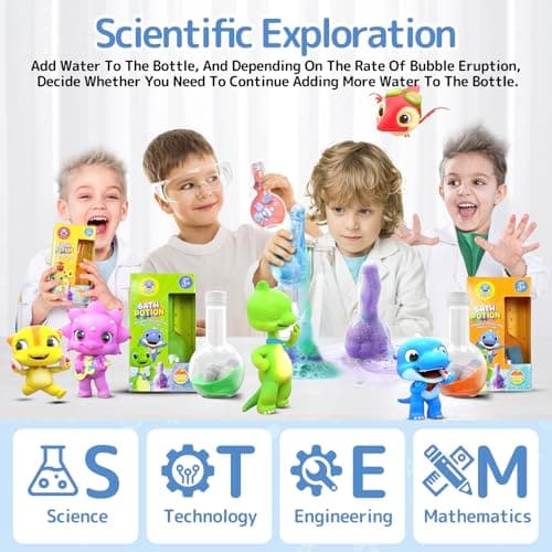 SWCANDY Bath Toys Kids Bath Bombs Potion, 6 Pack Non-Toxic Bathtub Colorful Foam Bubble Science Sensory Bath Play Soap Magical Fizzes Eruption Tub Safe and Stain Free for Ages 3+ Boys Girls Toddlers - Thumbnail 4