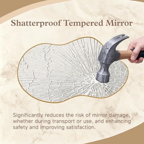 potijo Irregular Wall Mirror 20×36 Inch Wall Mirrors Decorative Gold Modern Asymmetrical Abstract Mirror for Bathroom Bedroom Living Room Entryway Hallway - Thumbnail 6