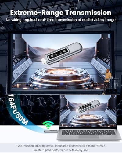 Wireless HDMI Transmitter and Receiver - 4K&1080P Wireless Hdmis Display Adapter with Dual-Band 5G&2.4G, LED Display, Plug & Play for Laptop/Camera/Cable Box/PC to TV/Monitor/Projector - Thumbnail 4