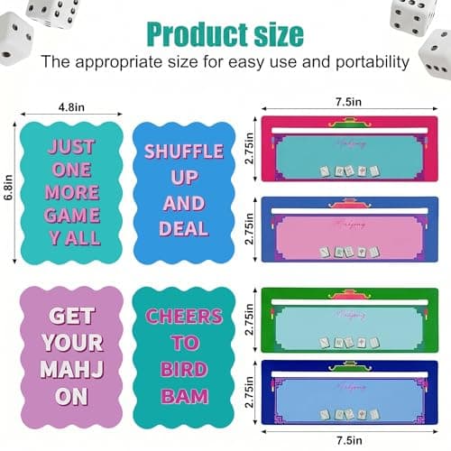 EOYVTX 2026 Mahjong Card 4PCS with 4 Packs Line Finder for Strategy Tool and Shuffler Cards 4PCS Thick PVC Tile Mixers Pecfect Mahjong Accessories and Gifts for Player and Beginners(12PCS) - Thumbnail 2